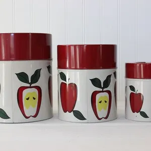 12957 apple kitchen canisters size