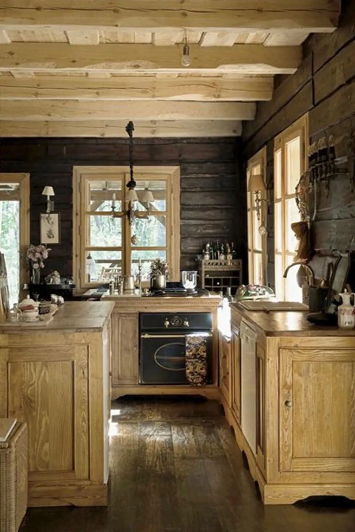 13022 rustic kitchen exposed beams