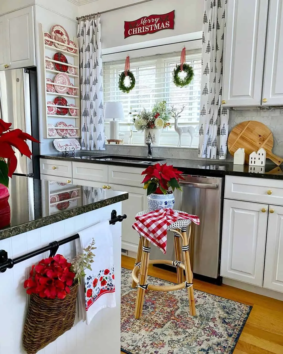 13163 red kitchen textiles